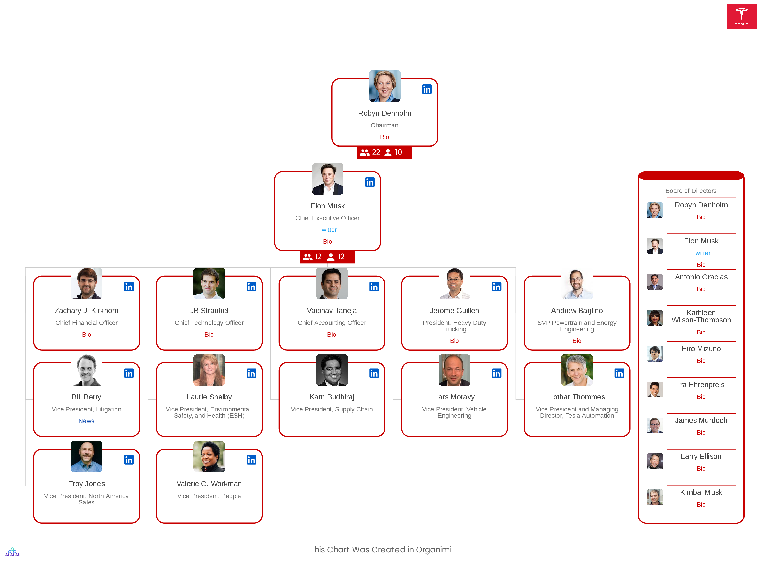 Tesla's Organizational Structure [Interactive Chart] Organimi