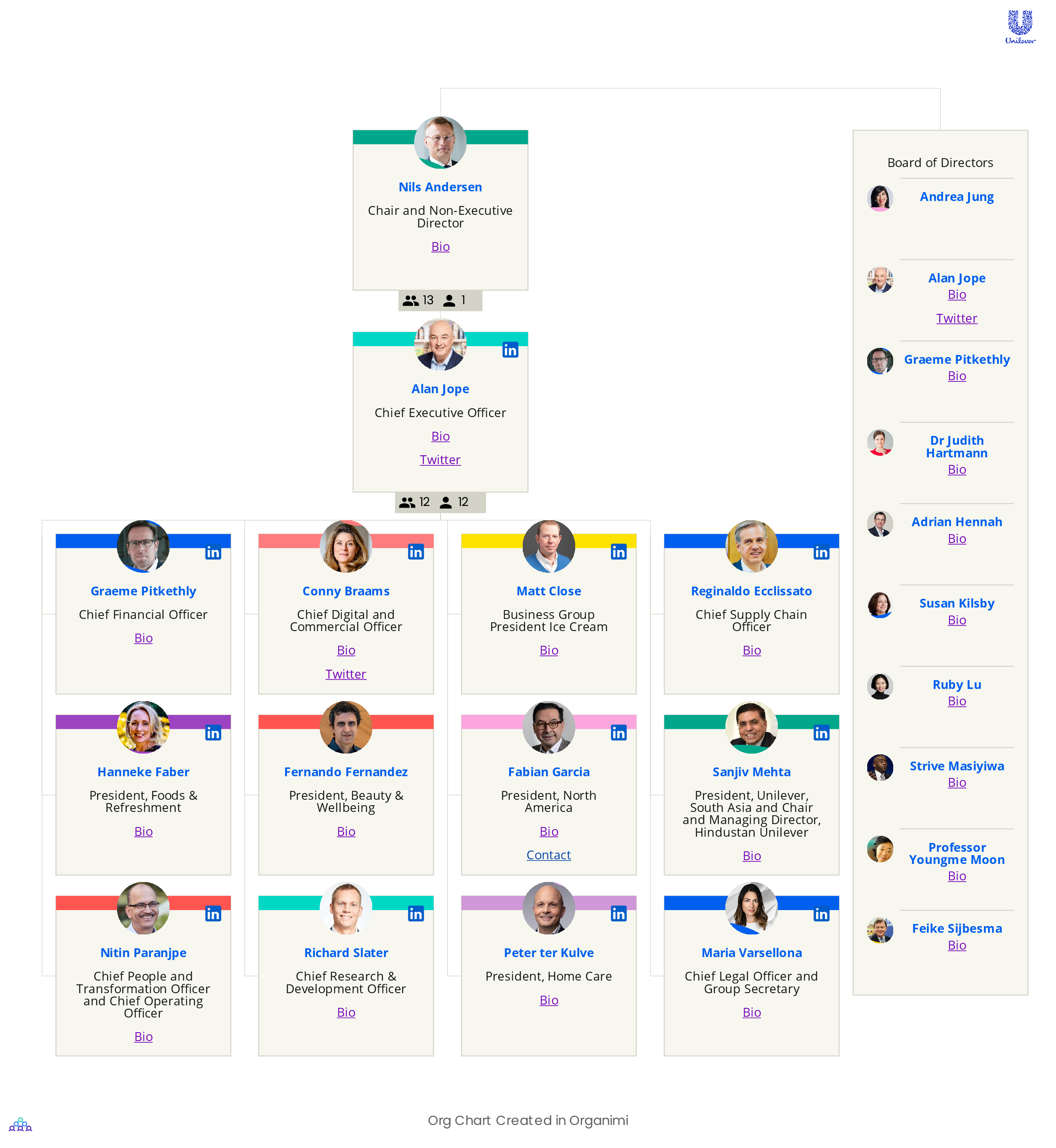 Unilever s Organizational Structure Interactive Chart Organimi